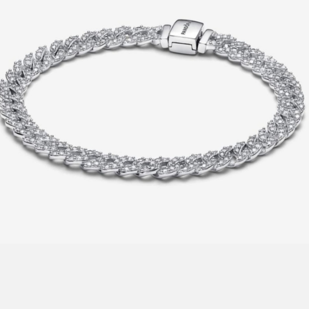 Authentic Pandora Pavé Cuban Chain Bracelet